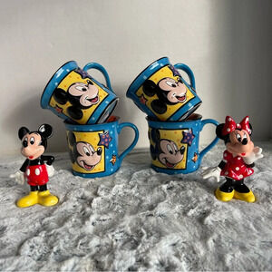 Disney parks 3D raised Mickey mug fiesta ware colors With Mickie and Minnie